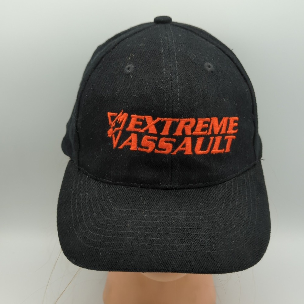 Vintage 1997 Blue Byte Extreme Assault PC Video Game Promo Hat Cap Black RARE